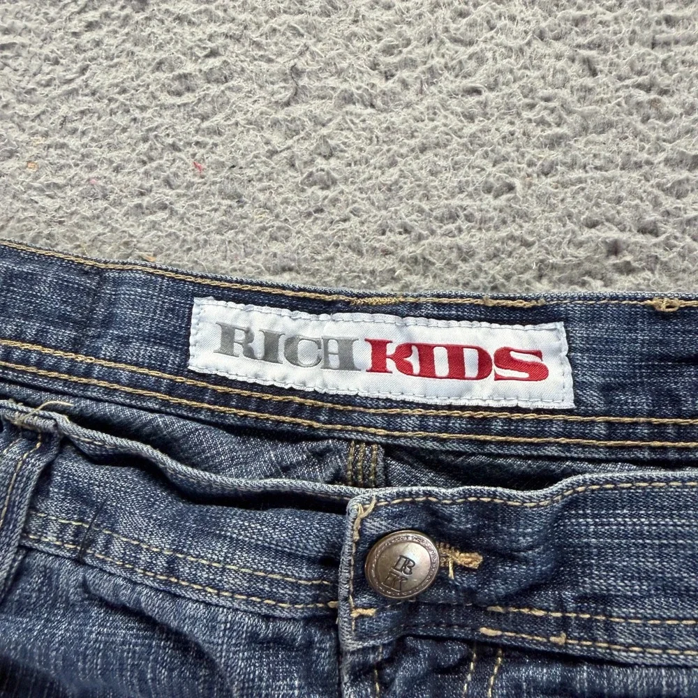 Vintage Rich Kids Jeans Men's 40x32 Blue Cotton Denim Straight Leg Faded Baggy